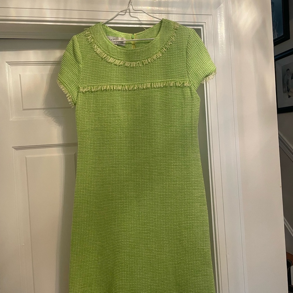 Sara Campbell Vibrant Green Fringe Dress